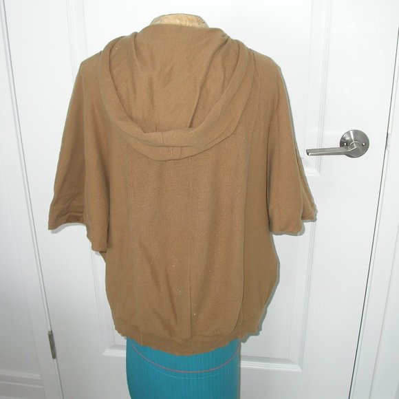 Camel Coloured Calvin Klein Zippered Knit Hoodie - Picture 6 of 10